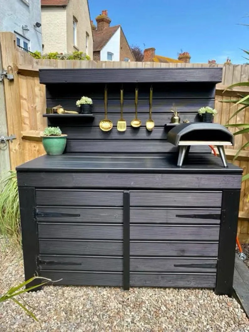【Home&Garden】【BS】Outdoor Pizza oven kitchen/ pizza server/ BBQ table with full Cupboard