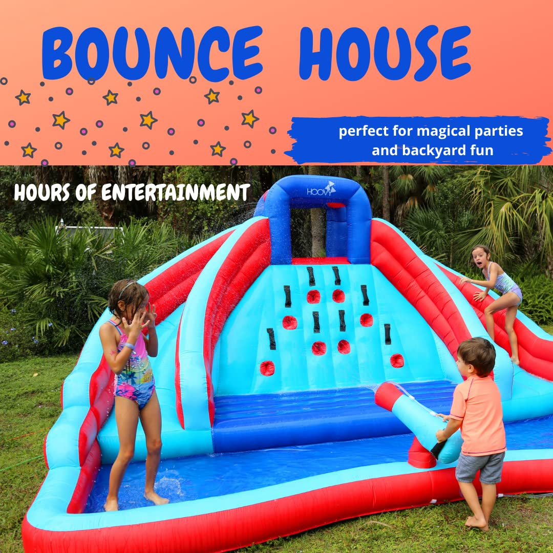 【Baby&Kids】Double Water Slide with Climbing Wall 6.5x13x11 FT Inflatable Double Water Slide