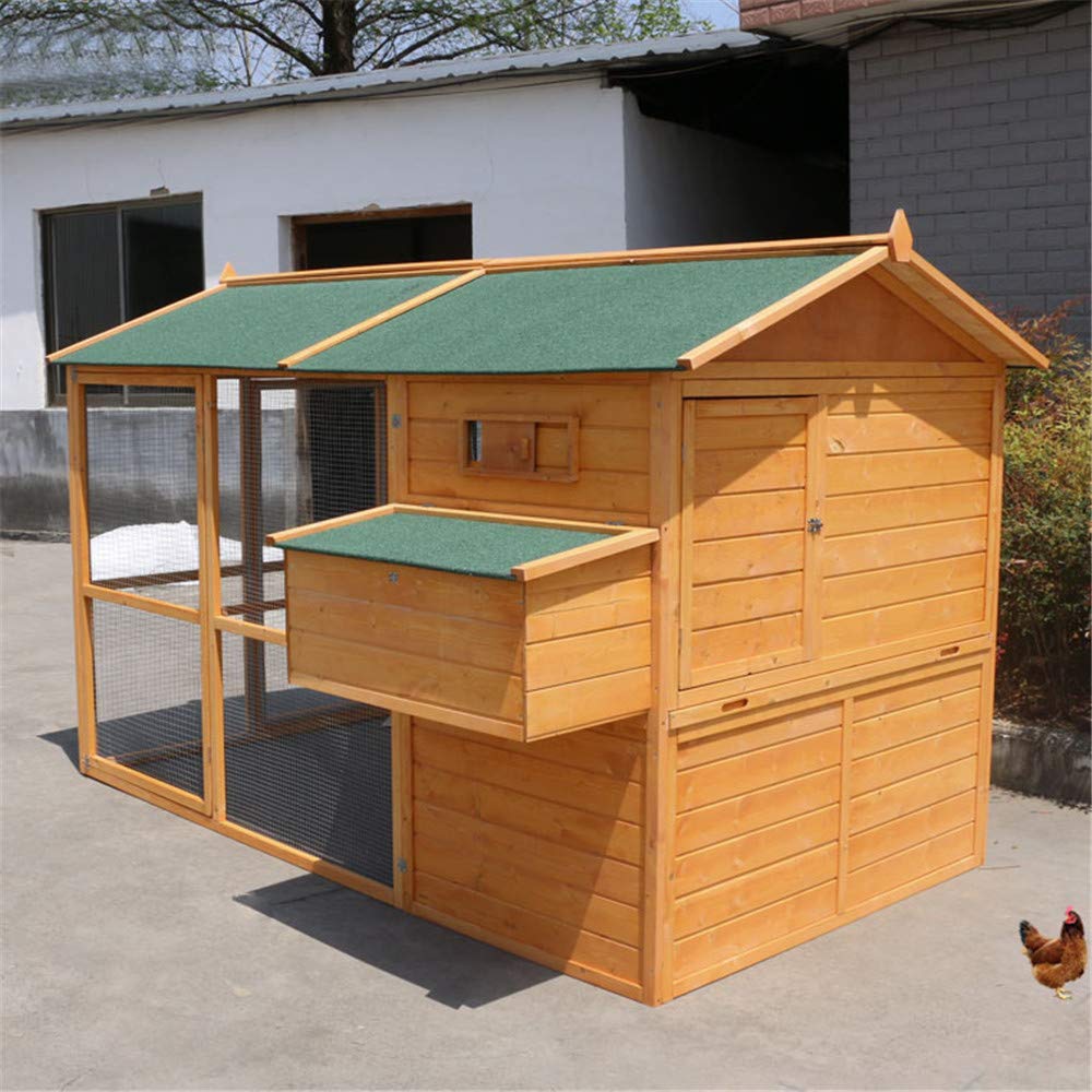【Home&Garden】【BS】Large Size Fir Wooden Waterproof Roof Green Chicken Coops