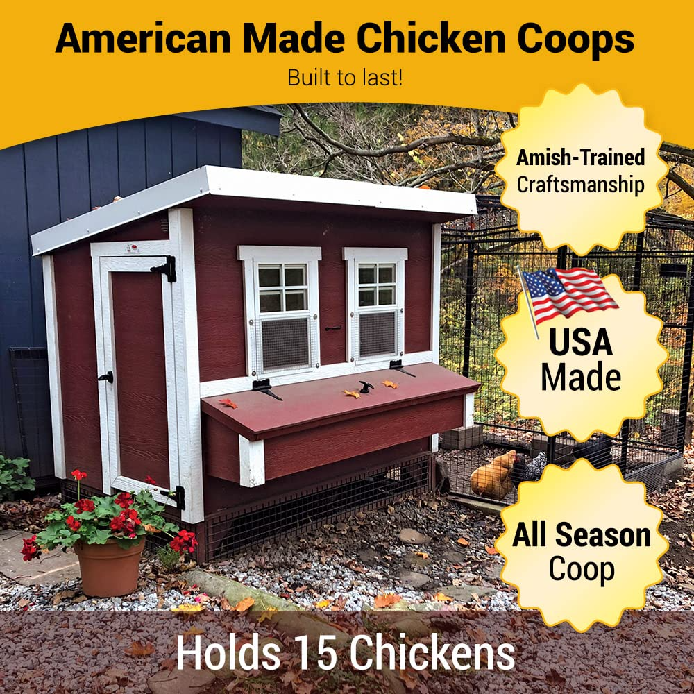 【Home&Garden】Large Chicken Coop for Up to 15 Chickens - Nesting Box - Large Bird, Poultry & Hen House